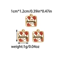 Detailed view of 18K gold plated square charm with January text and red Fu character - January Square Charm