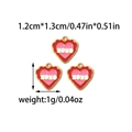 Vue macro détaillée du pendentif XOXO en émail en forme de cœur avec dimensions 1,2x1,3 cm - Style Cœur XOXO (TZ-TP0633-02)