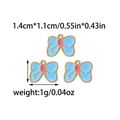Pendentifs papillon en acier inoxydable et émail bleu pour création de bijoux DIY - Style Papillon Bleu Ciel Doré (TZ-TP0635-02)