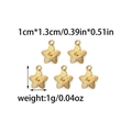 Lot de breloques étoiles en acier inoxydable doré avec texture martelée et taille - Style Étoile Martelée (TZ-TP0811-02)