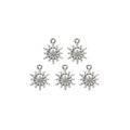 Pendentifs tournesol en argent pour la fabrication de bijoux DIY avec boucles de suspension - Style Fleur de Soleil Argent Brillant (TZ-TP0419-01)