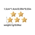 Detailed view of five 18K gold star charms with spiral patterns and dimensions - Pentagram Spiral Style (TZ-TP0716-02)