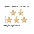 5er-Set 18K vergoldete Seestern-Anhänger, Größe 1,9x2,3 cm und 2g Gewicht für Schmuck - Goldener Texturierter Seestern Stil (TZ-TP0815-02)