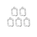 Set de 5 colgantes rectangulares de acero inoxidable plateado para joyería DIY - Colgante Rectangular Ondulado (TZ-TP0824-01)