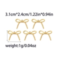 Golden bow-shaped stainless steel charms with hammered texture, 3.1x2.4cm jewelry findings - Bow Style (TZ-TP0863-02)