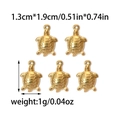 Lot de pendentifs tortues de mer dorés avec gravures de carapace pour création de bijoux - Style Tortue (TZ-TP0524-02)