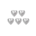 Detalle de colgantes de corazón de acero inoxidable plateado con relieve de serpiente martillado - Relieve de Serpiente en Corazón (TZ-TP0749-01) / Plateado