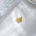 Detalle de un colgante de mariposa de acero 304 con esmalte amarillo y anillo para joyas DIY - Dije De Mariposa De Esmalte Amarillo Verde (TZ-TP0987-02-yellow)
