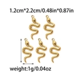Five-piece set of gold snake-shaped stainless steel pendants for DIY jewelry making - Gold Snake Shape Pendant (TZ-TP0752-02)