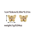 Colgante de mariposa en acero inoxidable chapado en oro 18K y esmalte rosa para joyas - Dije De Mariposa De Esmalte Rosa (TZ-TP0987-02-pink)