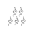 Set de cinco colgantes de serpiente de acero inoxidable con texturas detalladas - Serpiente con Textura de Escamas (TZ-TP0753-01) / Plateado