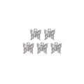 Detail view of five silver butterfly charms for DIY jewelry making and crafting - Silver Butterfly Style (TZ-TP0445-01)