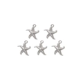 Set of five starfish ocean pendants in stainless steel for DIY jewelry making and crafts - Silver Starfish Pendant (TZ-TP0450-01)