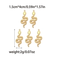 Detail view of 18K gold snake pendants with dimensions of 1.5cm by 4cm and weight of 2g - Snake Shape Curved Pendant (TZ-TP0885-02)