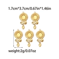 5-piece set of 18K gold stainless steel star leaf and water drop pendants for DIY jewelry - S-Shape Woven Pendant (TZ-TP0888-02)