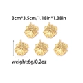 Macro detail of 18K gold plated flower charms with size specs and metal texture - Flower Shape Pendant (TZ-TP0890-02)