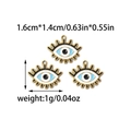 Tre ciondoli occhio magico in smalto per gioielli fai da te, misura 1,6x1,4 cm - Stile Occhio con Ciglia (TZ-TP0649-02)