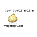 Detail eines 1,3 cm großen, 18K vergoldeten Muschel-Anhängers mit Größenmarkierungen - Gold Kammmuschel (TZ-TP1388-02)