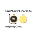 Gold stainless steel star pendant with black enamel detail and size specifications - Black Enamel Star Style (Gold Base)