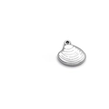 Detailed view of a seashell pendant with realistic texture and 18K gold plating - Silver Shell (TZ-TP1388-01)