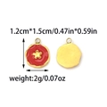 Golden stainless steel red enamel star pendant charms for DIY jewelry making necklaces - Red Enamel Flower Style (Gold Base)