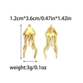 Golden jellyfish pendant charm in stainless steel for DIY jewelry and keychains - Jellyfish Style (TZ-TP1236-02)