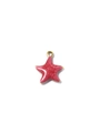 Macro shot of pink enamel starfish pendant with golden metal bail for DIY jewelry - Red Starfish