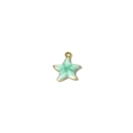 Macro shot of mint green enamel starfish pendant with gold-plated metal edges for DIY - Green Starfish