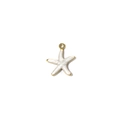 Detailed view of starfish pendant with golden trim and white enamel for DIY jewelry - Pearl White Starfish