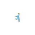 Macro detail of sky blue enamel crab pendant with gold-plated metal loops for DIY jewelry - Light Blue Large Coral Style