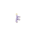 Close-up of a lavender enamel crab-shaped pendant with a gold metal border and loop - Purple Large Coral Style
