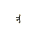 Detailed view of crab pendant with gold plating and black enamel drip oil finish - Black Large Coral Style