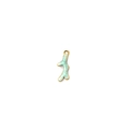 Macro detail of gold-plated coral pendant with mint green enamel inlay for jewelry making - Mint Green Small Coral Style