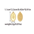 Detail of gold oval snake pendant showing front relief and smooth back with dimensions - Oval Snake Style (TZ-TP1646-02)