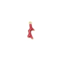 Detailed view of red enamel coral branch pendant with golden metal loop for DIY jewelry - Red Small Coral Style