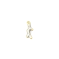 Macro shot of crab pendant with gold-plated edges and white enamel inlay for DIY jewelry - White Small Coral Style