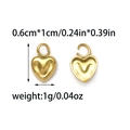 Macro detail of gold heart pendants showing solid and hollow designs with dimensions - Gold Heart Style (TZ-TP1331-02)