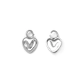 Polished stainless steel heart-shaped pendants with open rings for DIY jewelry making - Silver Heart Style (TZ-TP1331-01)