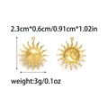18K vergulde roestvrijstalen zon- en maanhangers met exacte afmetingen en gewichtsweergave - Gouden Zon en Maan Hanger (TZ-TP1251-02)