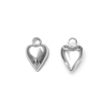 Close-up of heart-shaped 304 stainless steel pendants with a polished mirror finish - Silver Stereo Heart Style (TZ-TP1323-01)