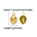Detailed view of gold teardrop charms showing dimensions and hollow back design - Gold Water Drop Style (TZ-TP1324-02)