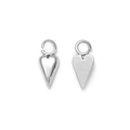 Polished silver heart charms in 3D and flat geometric designs for DIY jewelry making - Silver Geometric Heart Style (TZ-TP1326-01)
