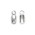 Detailed view of silver stainless steel rectangular jewelry clasps with open jump rings - Silver Cord End Cap Style (TZ-TP1327-01)