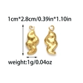 Irregular wavy gold metal pendants in 304 stainless steel for DIY jewelry making - Gold Ripple Style (TZ-TP1329-02)