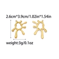 Détail macro de pendentifs gouttes dorés avec dimensions de 2,6 cm sur 3,9 cm - Pendentif Fluide Taches d'Encre Or (TZ-TP1368-02)