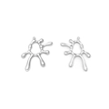 Pendentifs en métal argenté poli aux formes irrégulières et au design organique fluide - Pendentif Irrégulier Liquide Argent (TZ-TP1368-01)