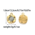 Retro golden 18K gold plated flower charms with grey cat-eye stone and rhinestones - Retro Round Flower Style (TZ-TP1178-02-white)