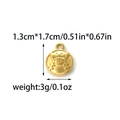 Detailed view of an 18K gold plated baseball pendant showing dimensions 1.3cm by 1.7cm - Baseball Style (TZ-TP1530-02)
