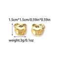 18K gold-plated apple pendant 1.5cm charm for DIY jewelry and keychain accessories - Gold Apple Style (TZ-TP1471-02)