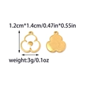 Pendentifs fleur à trois pétales en acier doré pour bijoux DIY avec détails de taille - Style Fleur à Trois Pétales (TZ-TP1633-02-white)